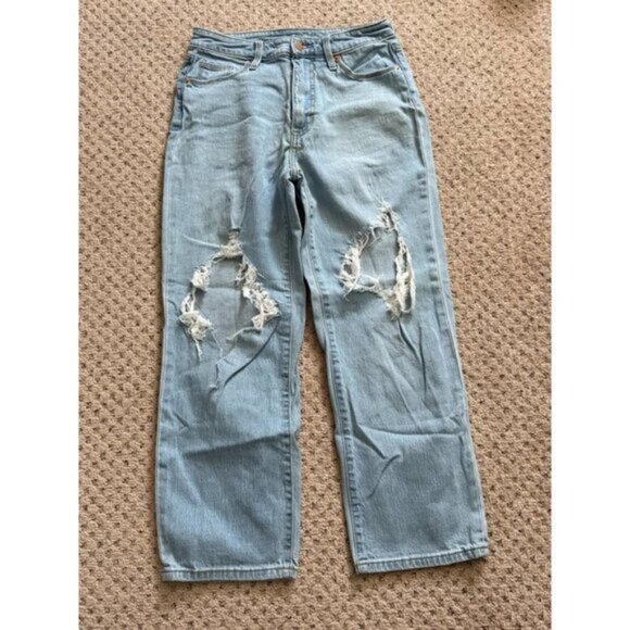 Universal Thread women's size 4 blue denim Hi-Rise Straight Crop jeans - Picture 1 of 8